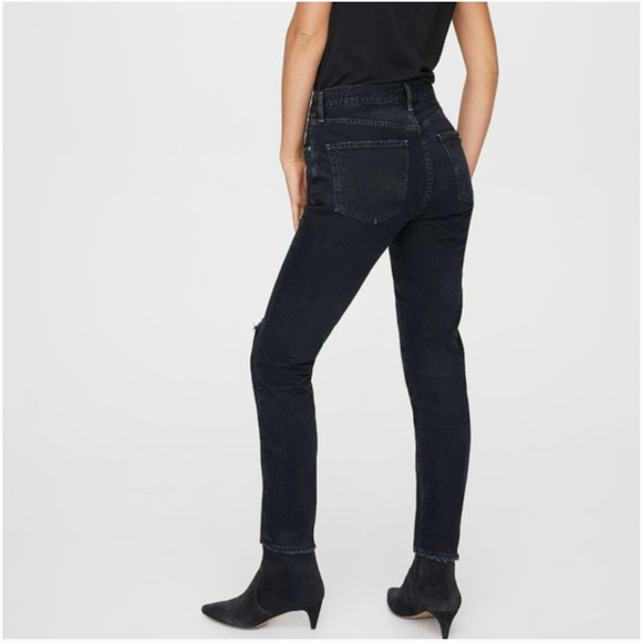 Citizens of Humanity Liya High Rise Classic Fit Crop, Black Torn, Size 26 - Picture 2 of 5